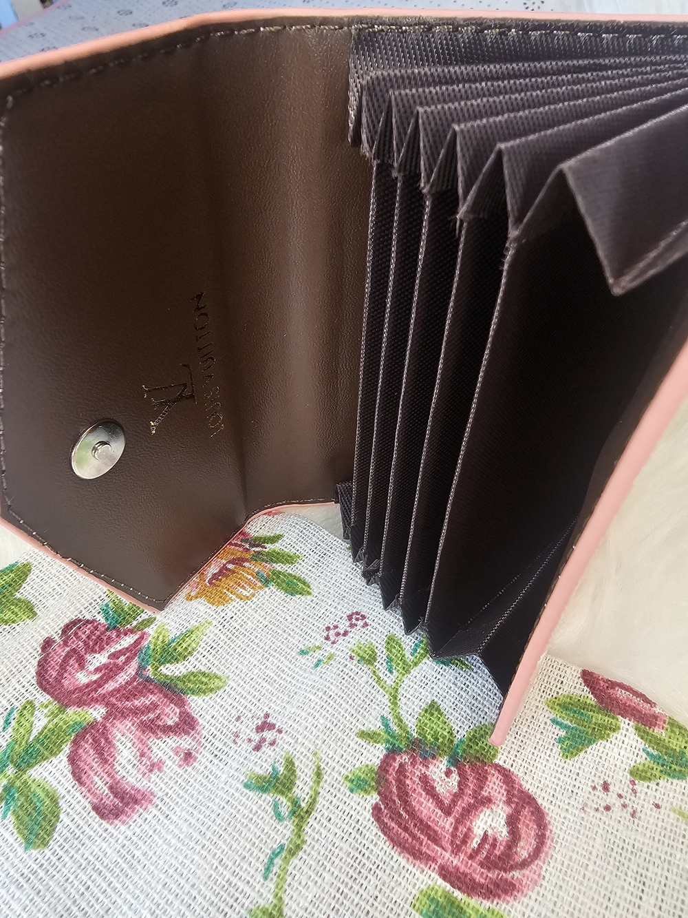 Pink Monogram Compact Cardholder - Picture 6 of 6